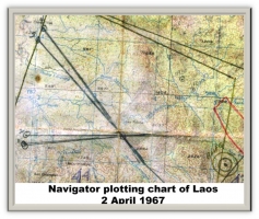 100 Navigator plotting chart over Laos April 2 1967