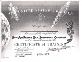 Loiselle 5AF Water Survival Certificate 1967